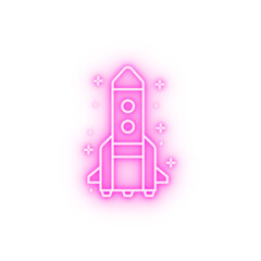 Spaceship neon icon