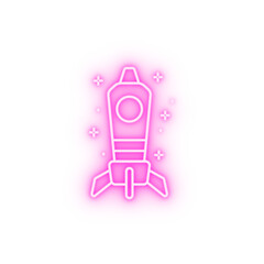 Spaceship neon icon