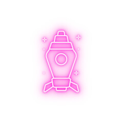 Spaceship neon icon