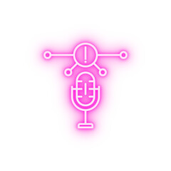 Smart voice recording neon icon