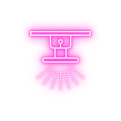 Smart smoke detector neon icon