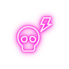 Skull neon icon