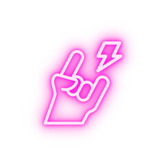Hand position neon icon