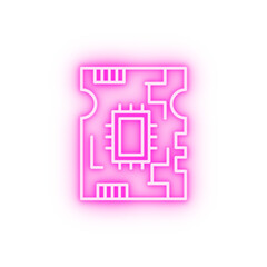 board circuit neon icon