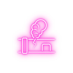 leak pipe construction neon icon