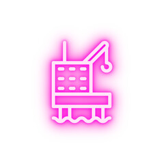 Platform oil line vector neon icon