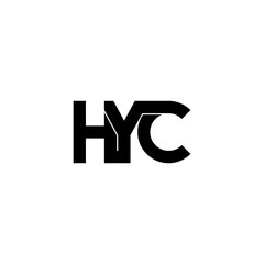 hyc lettering initial monogram logo design