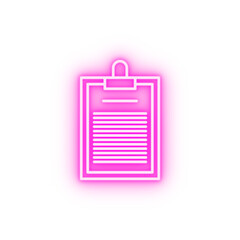 clipboard neon icon