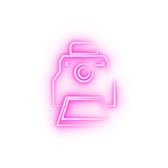 camera outine logo style neon icon