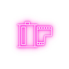 photo tape outine logo style neon icon