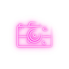 simple camera outine logo style neon icon