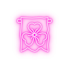 Clover flag neon icon