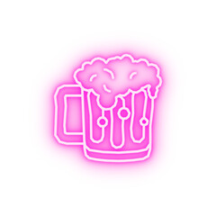Glass beer neon icon