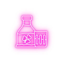 Bottle glass alcohol neon icon