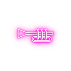 instrument trumpet music neon icon