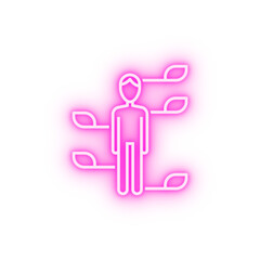 Medical technology body neon icon