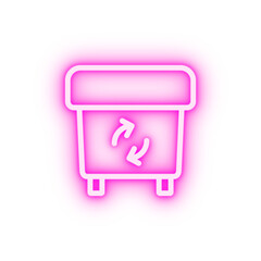 Recycling manufacturing neon icon