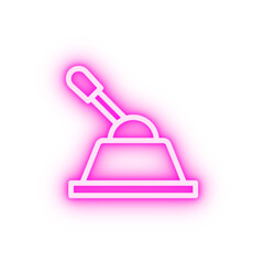 Lever manufacturing neon icon