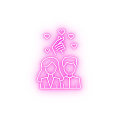 Man woman Korea love hand neon icon