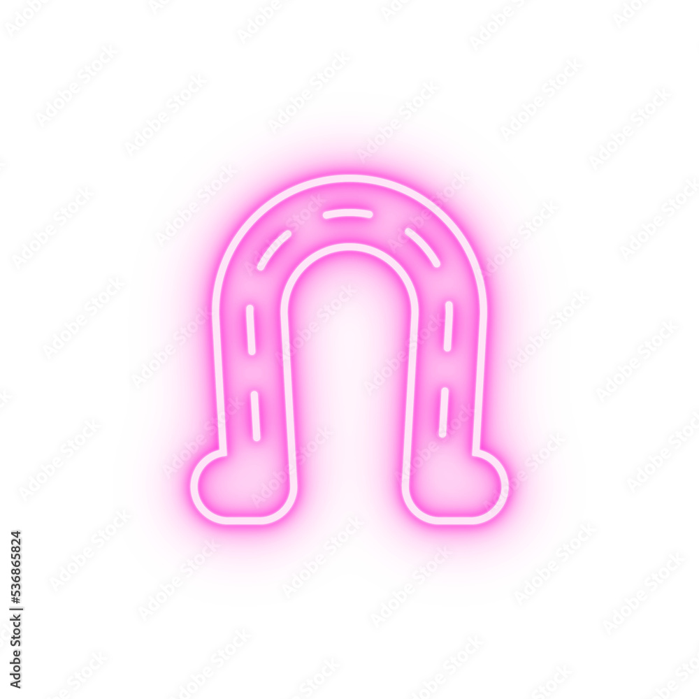 Poster horseshoe hoof Ireland neon icon