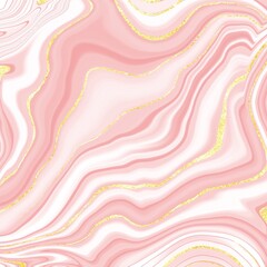 Pink Marble and golden lines Background