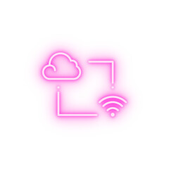 cloud internet technology neon icon