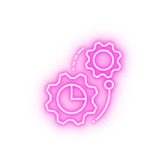 cogwheel internet technology neon icon