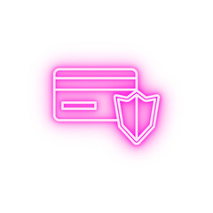 credit card and billboard line neon icon