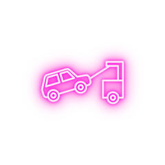 insurance towed car tow neon icon