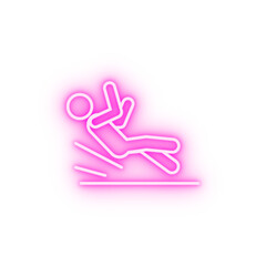 accident insurance slip neon icon