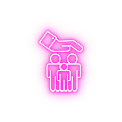 family insurance protection neon icon