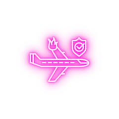 insurance accident insurance air shield neon icon