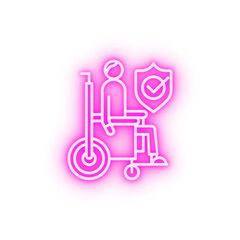 insurance protection disability neon icon