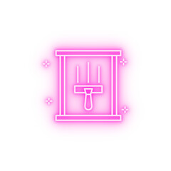 Window wiper neon icon