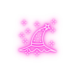 Halloween hat magic witch wizard neon icon