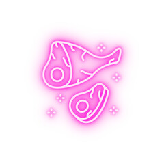 Ham leg pie neon icon