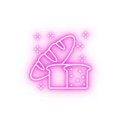 Bread neon icon