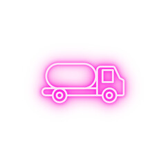 Tank wagon neon icon