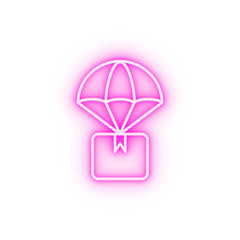Hot air balloon neon icon