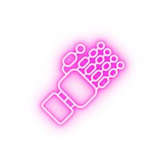 Artificial hand prosthesis neon icon