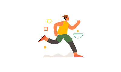 Fototapeta na wymiar Running jogging time illustration vector