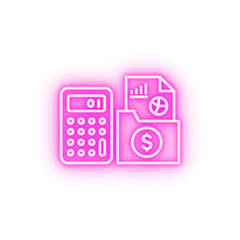 Accounting neon icon