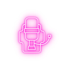 Oxygen tank firefighter neon icon