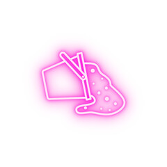 Sand bucket firefighter neon icon