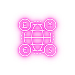 Financial exchange neon icon