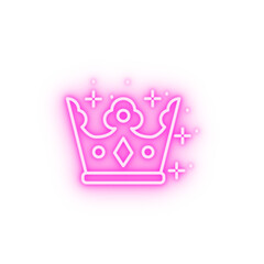 Fame crown neon icon