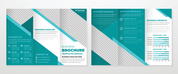 trifold brochure template with modern style and minimalist concept