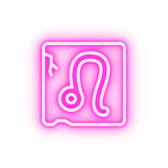 Zodiac Leo neon icon