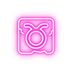 Zodiac Taurus neon icon