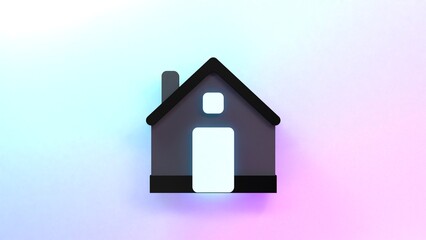 House icon. 3d rendering illustration.